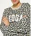 10Days raw edge statement sweater leopard light grey melee 20-822-4202-4001