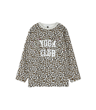 10Days raw edge statement jumper leopard light grey melee