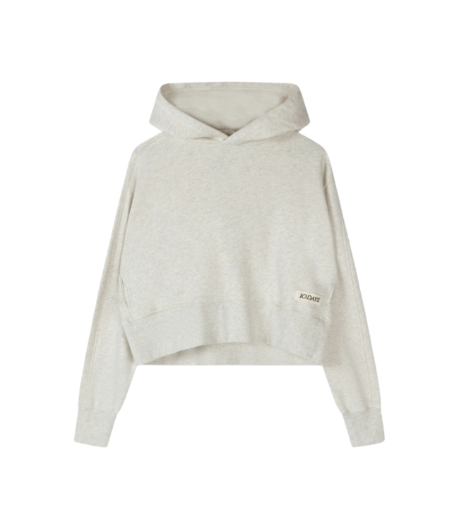 10Days cropped hoodie soft white melee 20-821-4202-4000