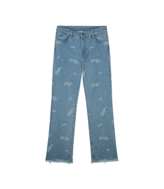 Olaf Wavy aop denim pant light rinse