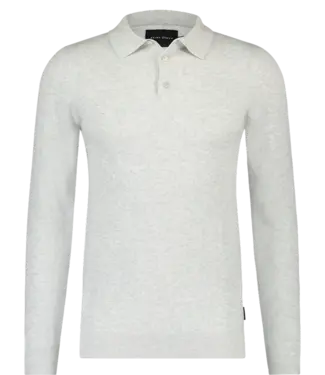 Saint Steve Berend polo l/s white melange