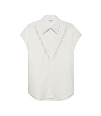 Catwalk Junkie Poplin longline blouse crisp white