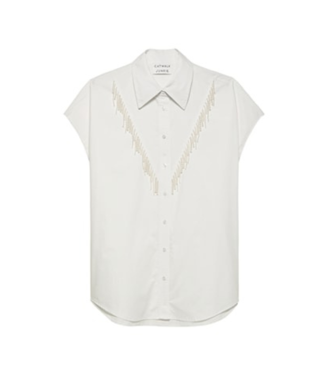 Catwalk Junkie Poplin longline blouse crisp white 2402023603-228