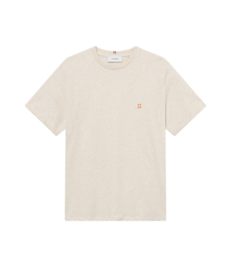 Les Deux Nørregaard t-shirt - seasonal ivory melange/orange