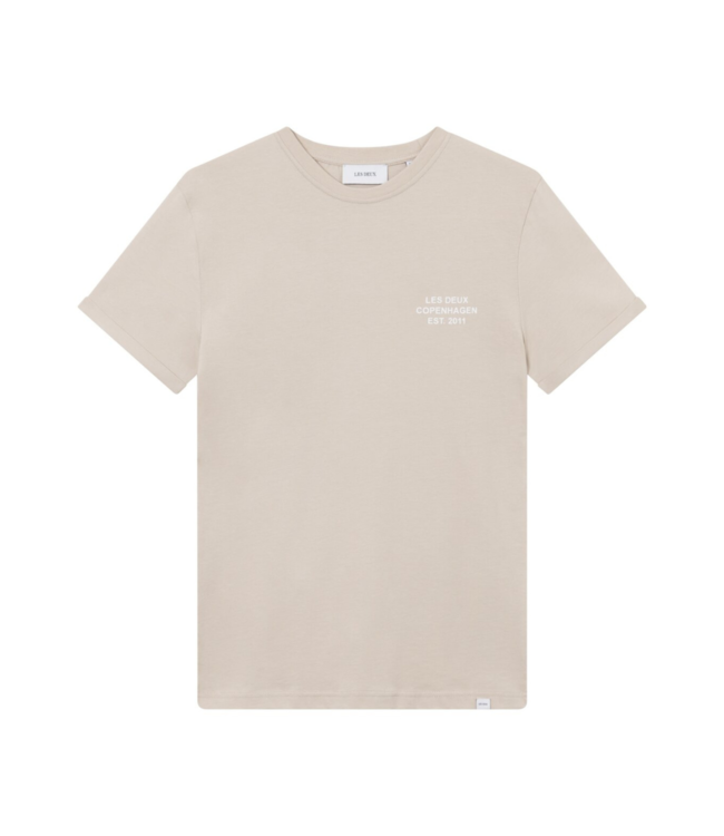 Les Deux Copenhagen 2011 t-shirt light desert sand/white LDM101165-817201