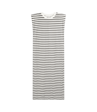 10Days Padded tee dress stripes ecru/black