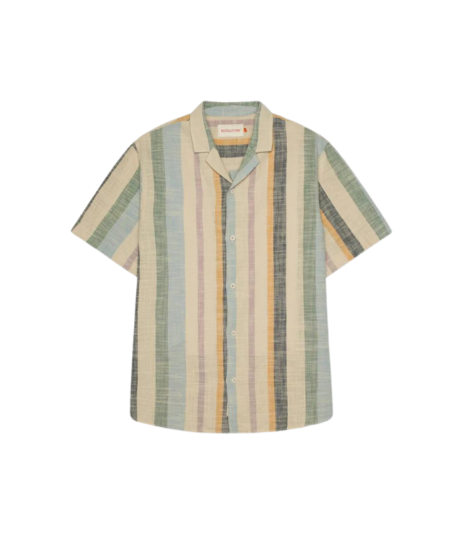 Revolution Short-sleeved Cuban Shirt Dustgreen 3918-Dustgreen