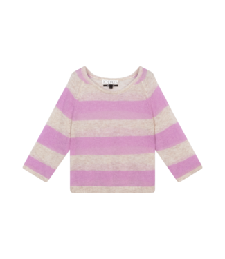 10Days Sweater thin knit stripes light safari/violet