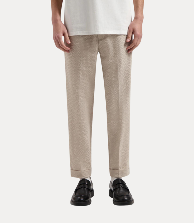 Olaf Seersucker slim pants cement M170408-CEMENT