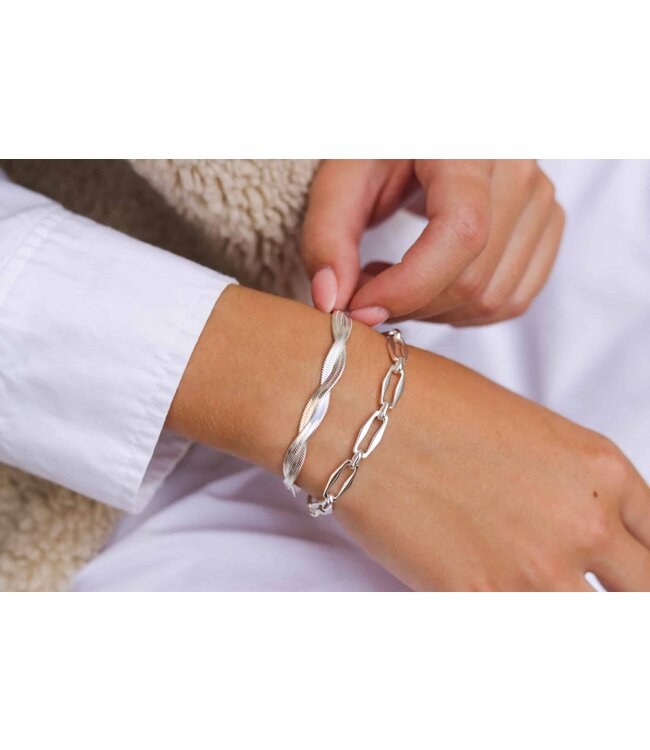 Label Kiki  Zipper bracelet silver KSA1482-SILVER