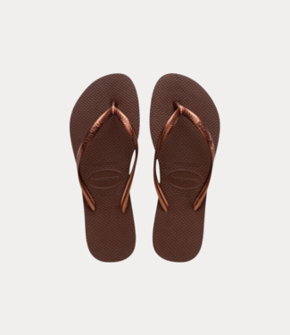 Havaianas Slim dark brown metal acoused