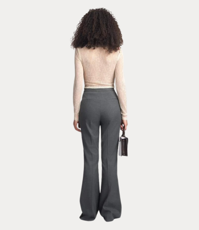 Gestuz PaulaGZ melange HW flared pants dark grey melange 10909377-100494