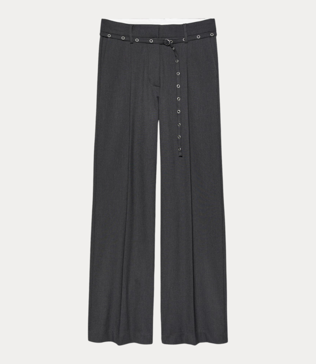 Catwalk Junkie Belted straight tailored pants dark grey melange 2402035602-152