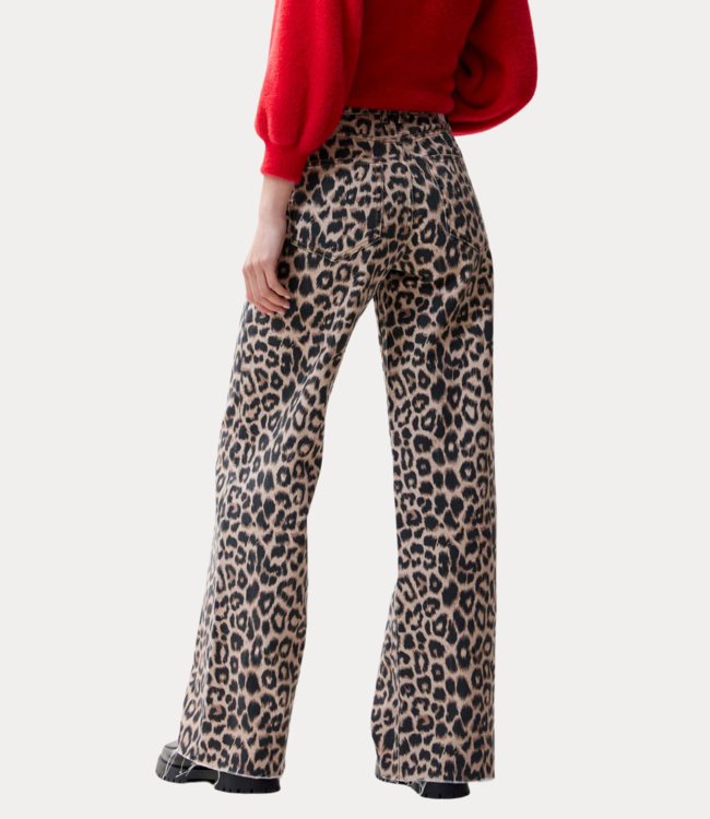 Catwalk Junkie Loose fit leopard jeans grey morn 2402030019-142