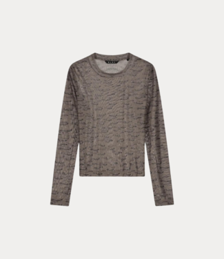 Olaf wind aop top ls brown W180106-BROWN