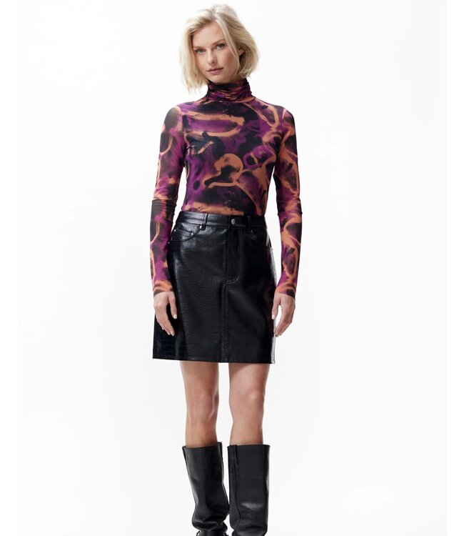 Catwalk Junkie short textured vegan leather skirt black 2402044201-100