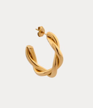 Label Kiki Big braided hoop gold