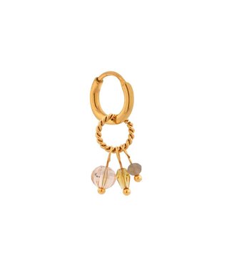 Label Kiki Twisted stones hoop gold