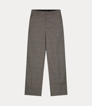 Olaf check tailored straight pants grey check