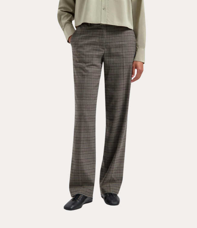 Olaf check tailored straight pants grey check W180405-GREY CHECK