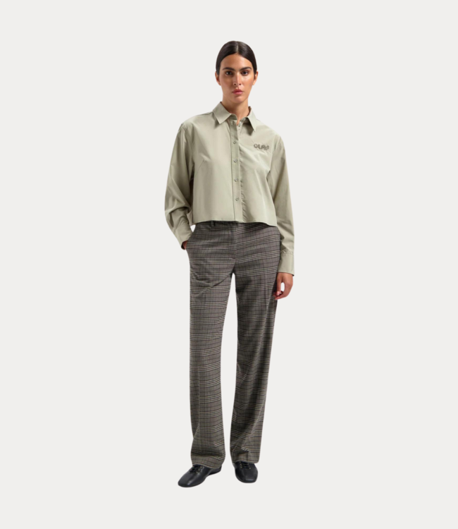 Olaf check tailored straight pants grey check W180405-GREY CHECK