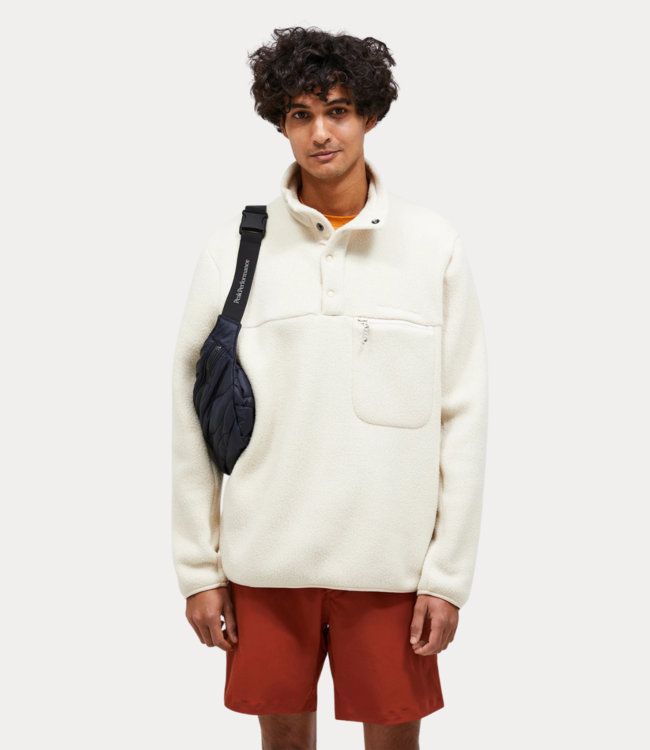 Peak Performance fleece snap t neck sand fog G78899030