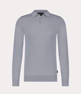 Saint Steve Berend polo l/s iron blue