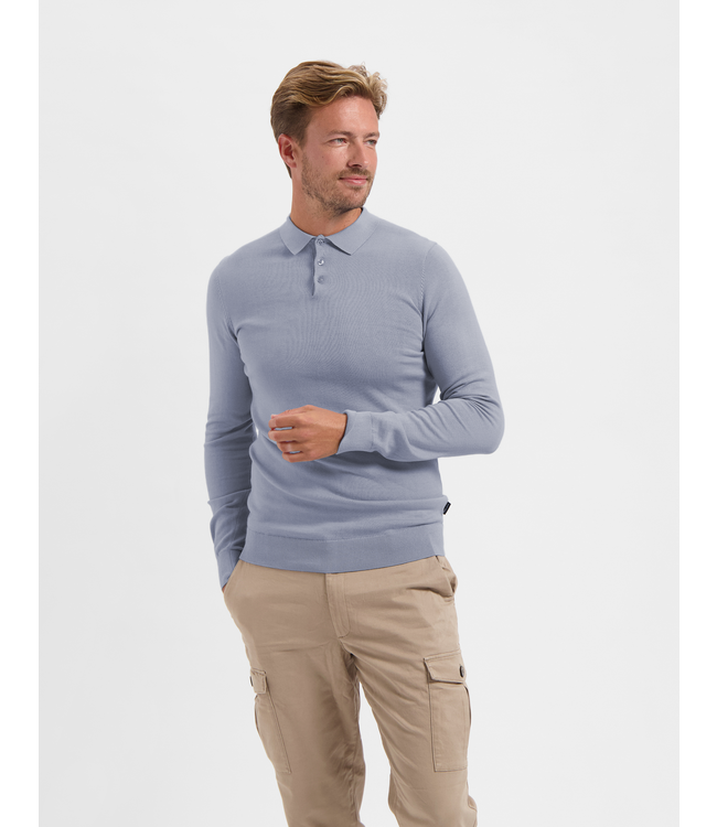 Saint Steve Berend polo l/s iron blue
