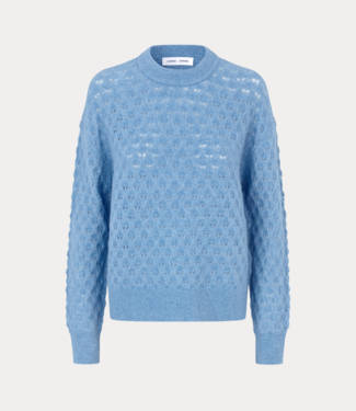 Samsoe Samsoe saanour pointelle sweater 7355 blue heaven