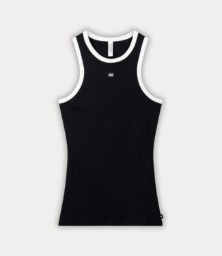 10Days Tank top rib contrast black
