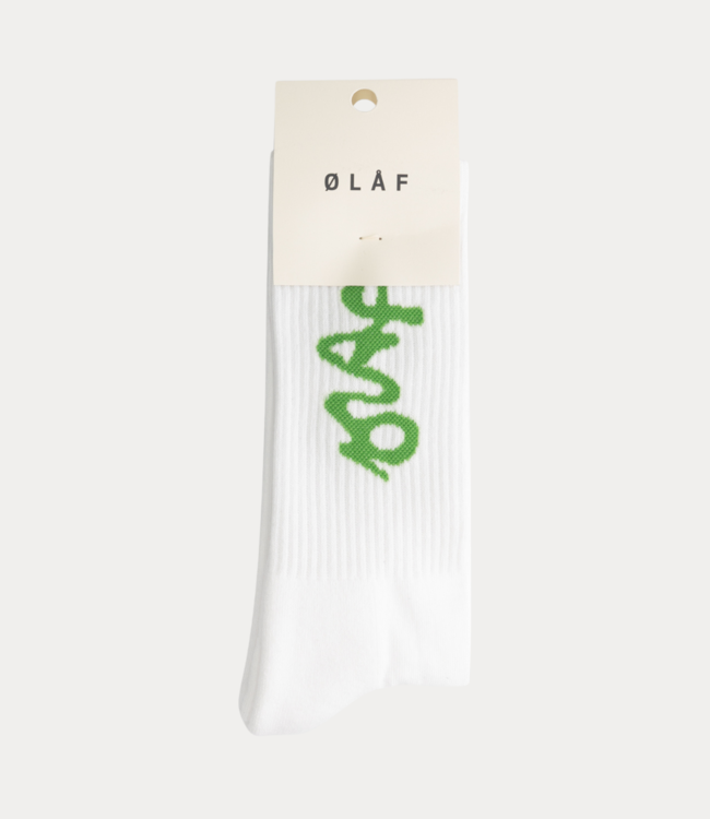 Olaf signature logo socks optical white A200818-OPTICAL WHITE