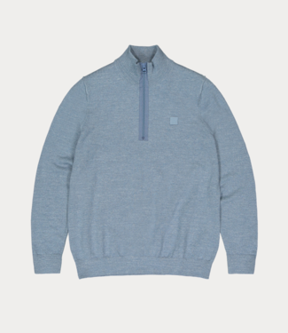 Butcher of Blue Lt Clifden Half Zip Lagoon Blue