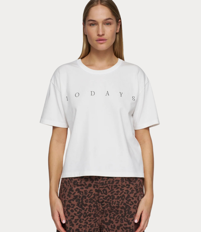10Days Short sleeve tee logo ecru 20-740-5201-1002