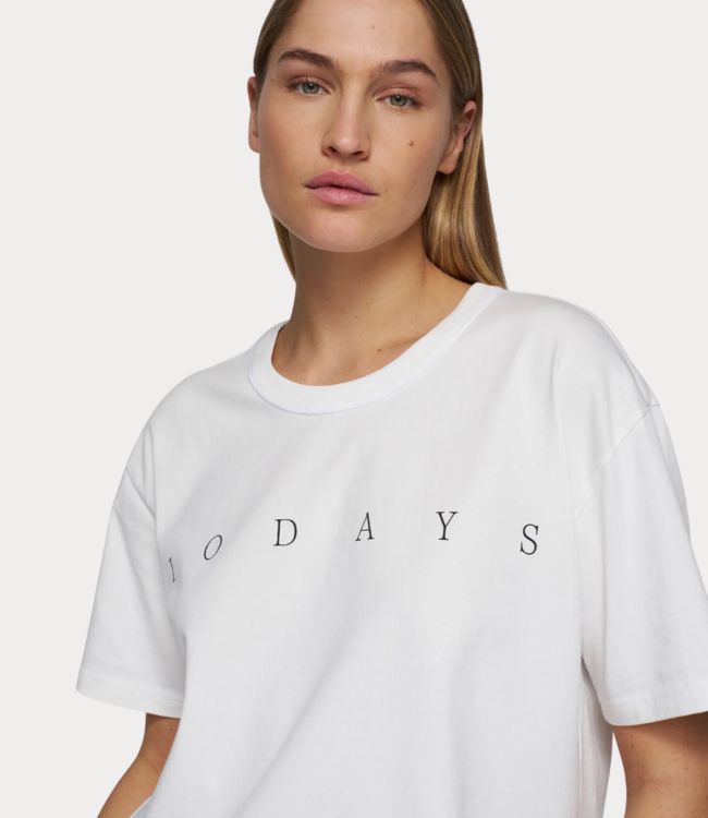 10Days Short sleeve tee logo ecru 20-740-5201-1002