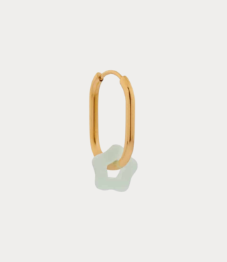 Label Kiki Oval mint hoop gold
