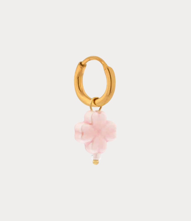 Label Kiki Pink clover hoop gold KSH2781-GOLD