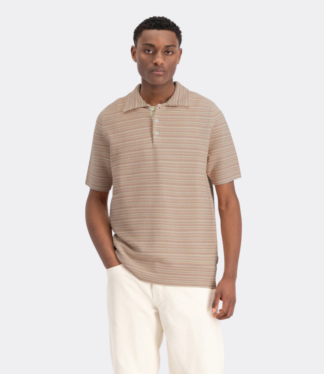 Law of the Sea Vague knitted polo desert sand 10059-809