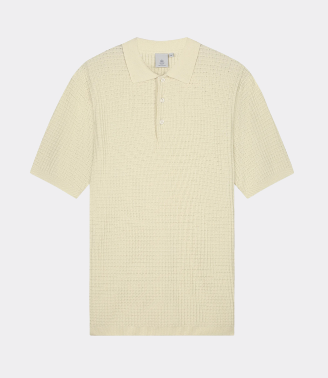 Law of the Sea Yohei knitted polo vanilla  10060-502