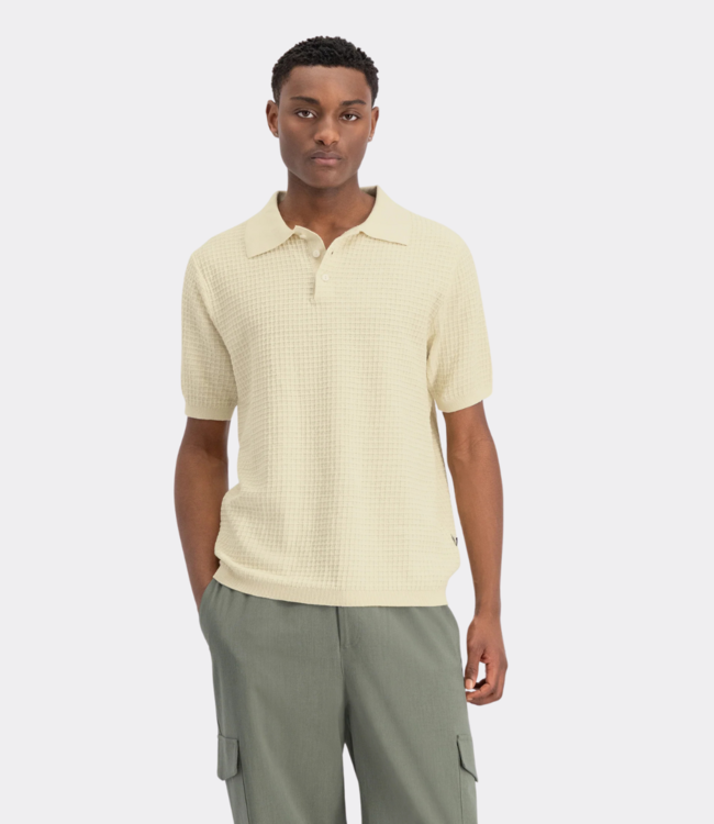 Law of the Sea Yohei knitted polo vanilla  10060-502