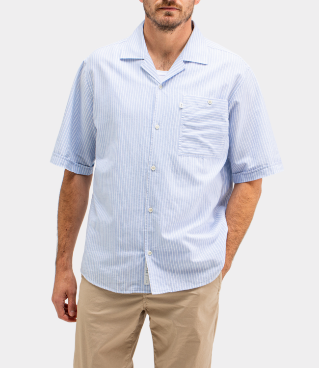 Butcher of Blue Anthony Resort Stripe Shirt SS Horizon Blue