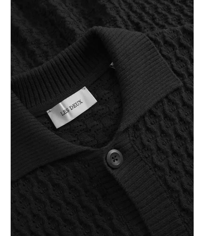 Les Deux Gespertus SS Knit Shirt black LDM310157-100100