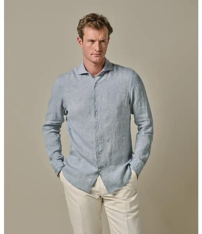 Profuomo  Shirt l/s mid blue PPWH10020C-BLUE