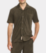 Revolution Terry short-sleeved cuban shirt darkbrown