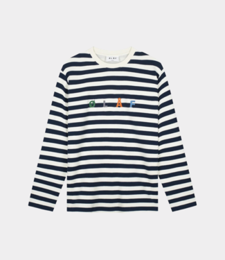 Olaf Stripe sans l/s tee white blue