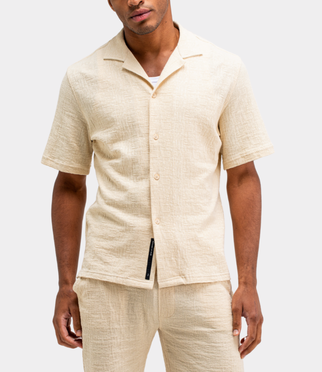 Butcher of Blue Ripley Structure Shirt Beige Grey