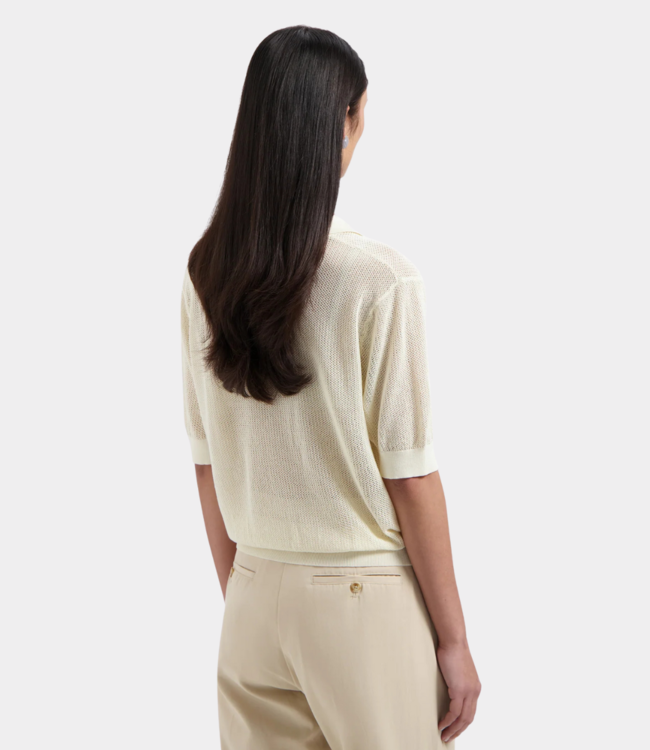 Olaf Sun knitted polo top buttermilk W210701-BUTTERMILK