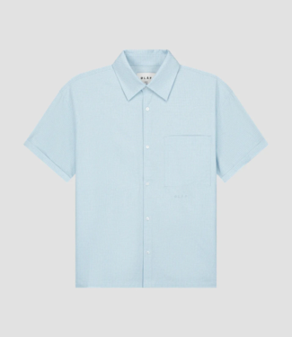Olaf Boxy mini check shirt surf blue