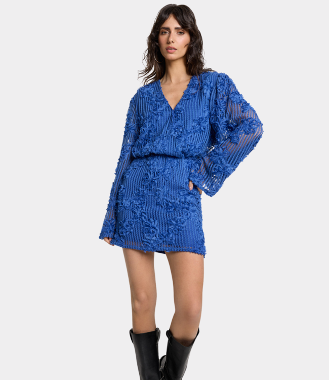 Alix the Label Tape lace jurk cobalt – Stijlvolle jurk met moderne fit