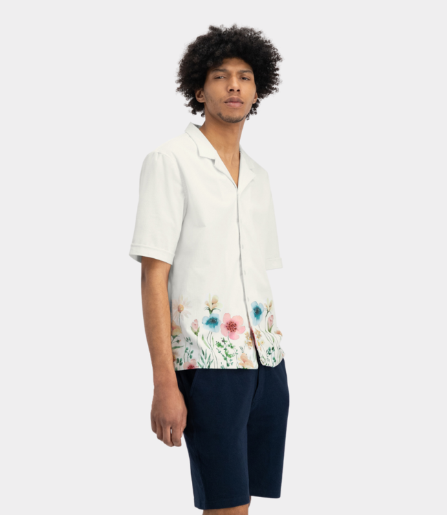 Law of the Sea meadow flower artwork shirt coconut milk LAW-10181-901