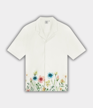 Law of the Sea meadow flower artwork shirt coconut milk